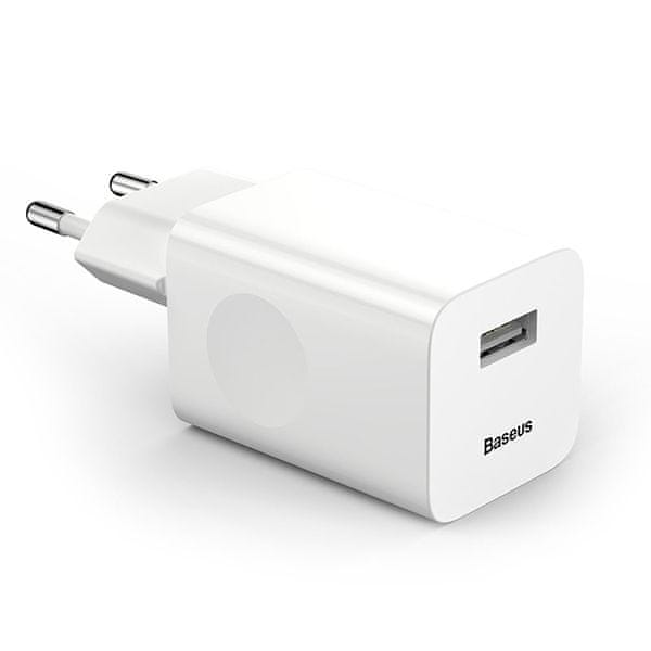 BASEUS Rýchlonabíjačka do siete 1xUSB Quick Charge 3.0 24W biela